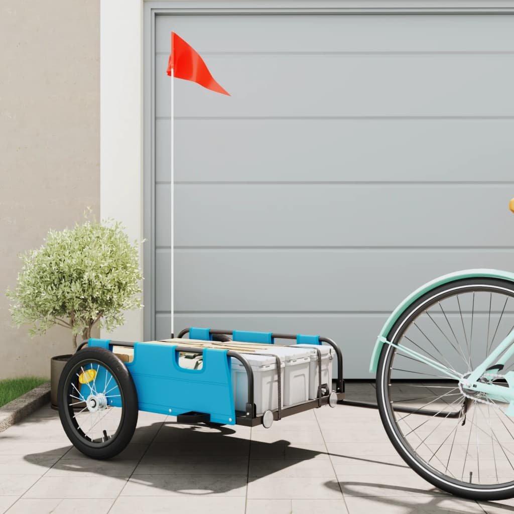 Bicycle Trailer Blue Oxford Fabric and Iron