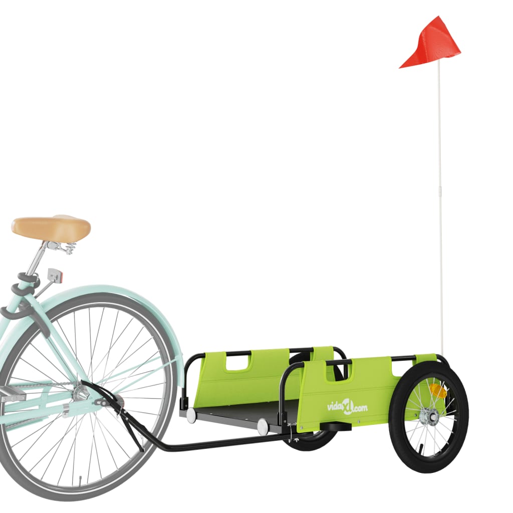Bicycle Trailer Green Oxford Fabric and Iron