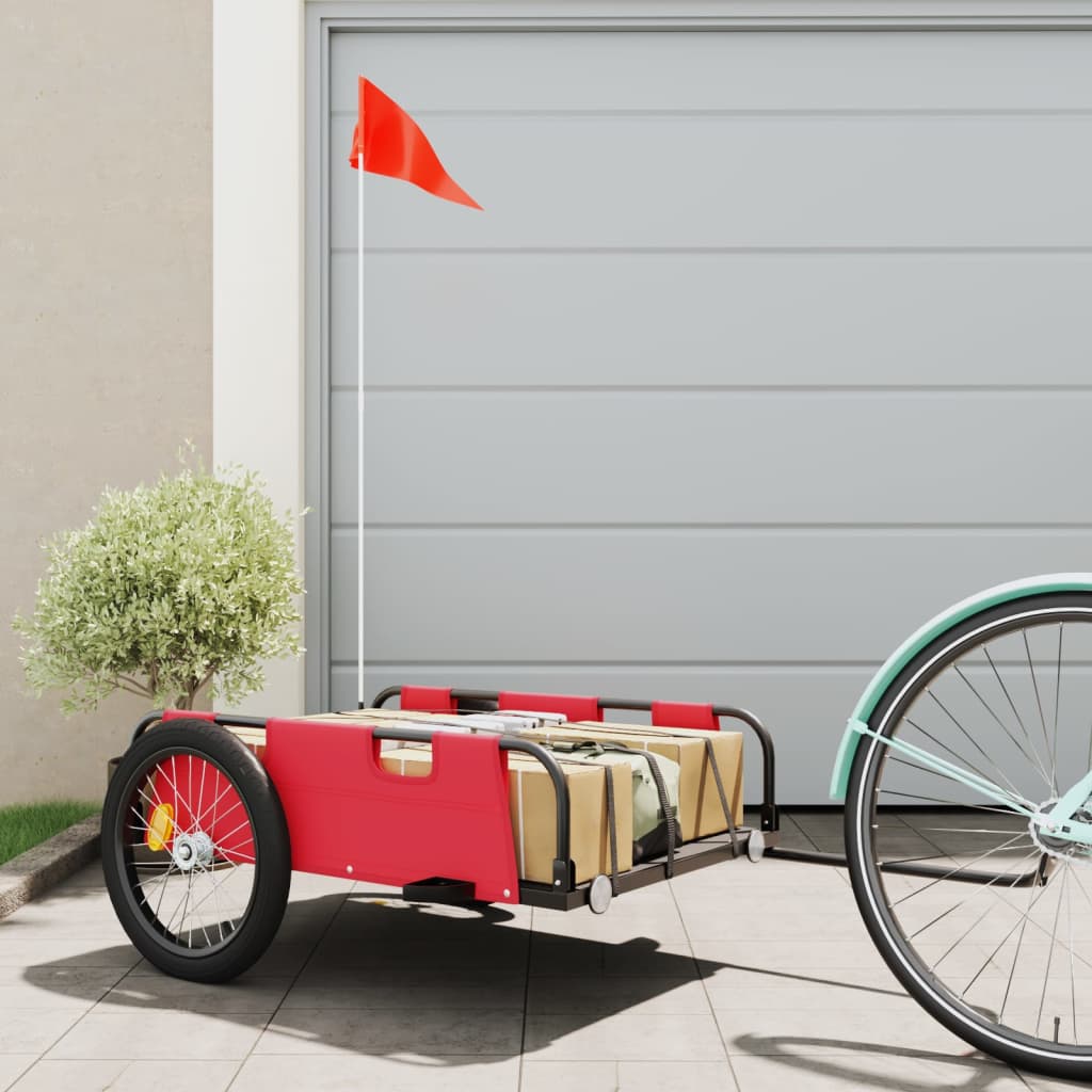 Bicycle Trailer Red Oxford Fabric and Iron