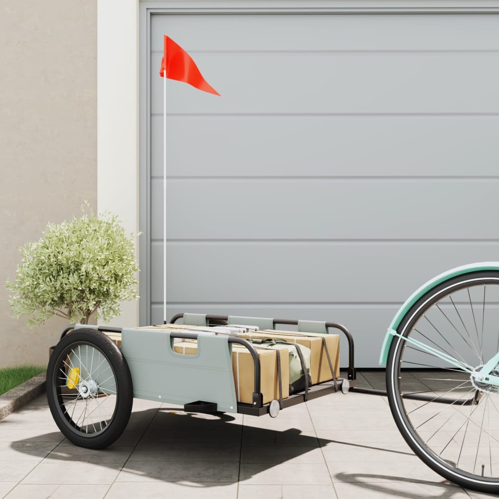 Bicycle Trailer Gray Oxford Fabric and Iron