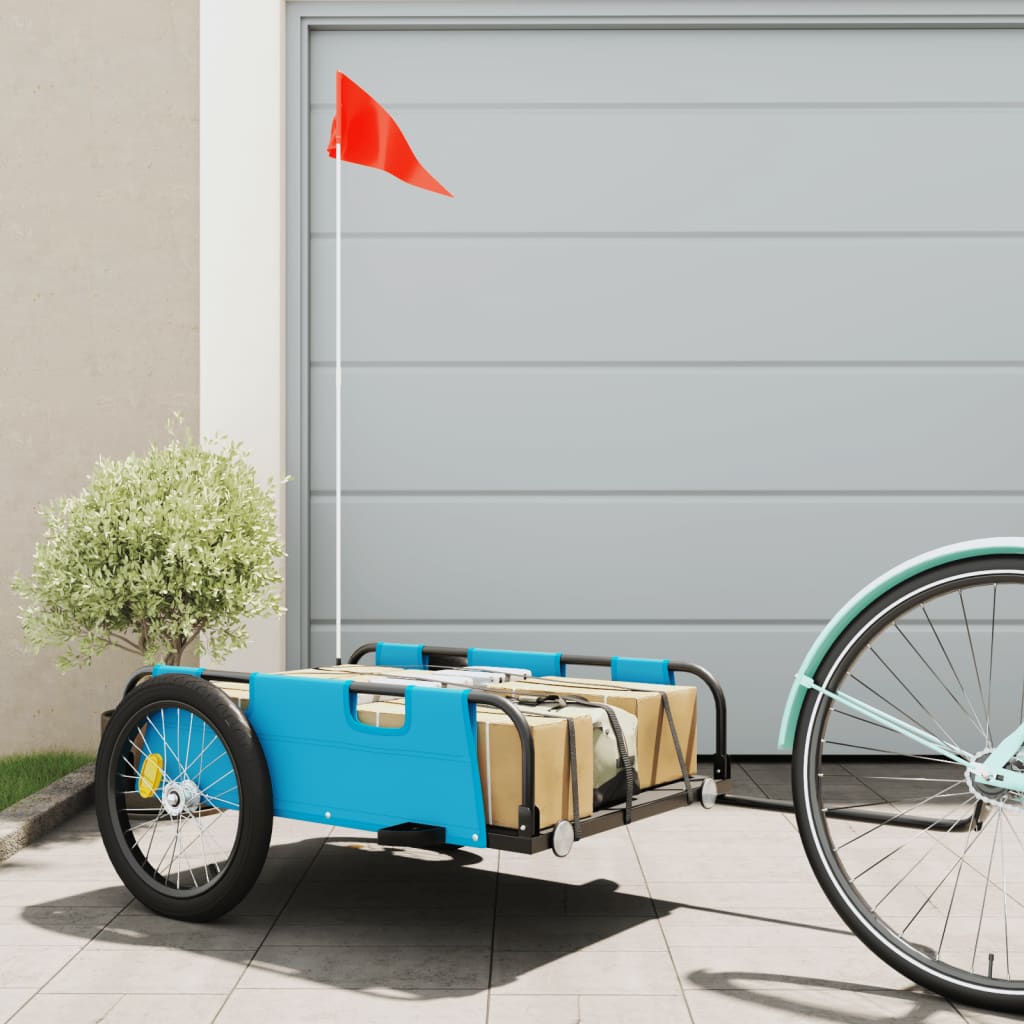 Bicycle Trailer Blue Oxford Fabric and Iron