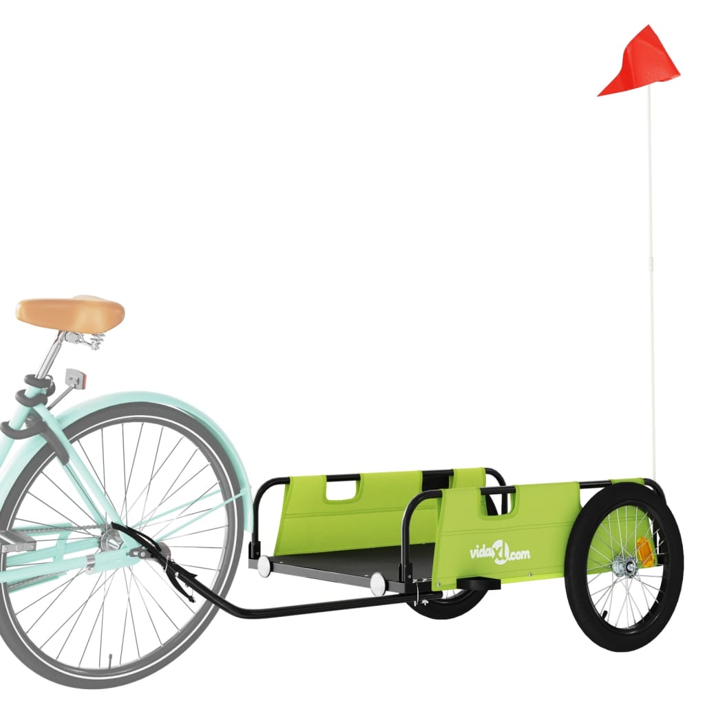 Bicycle Trailer Green Oxford Fabric and Iron