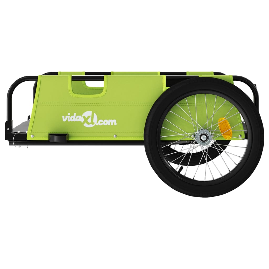 Bicycle Trailer Green Oxford Fabric and Iron
