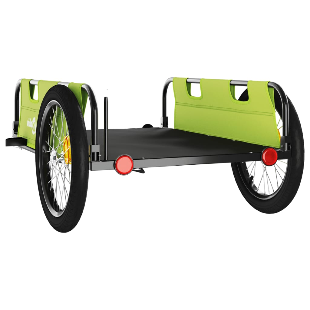 Bicycle Trailer Green Oxford Fabric and Iron