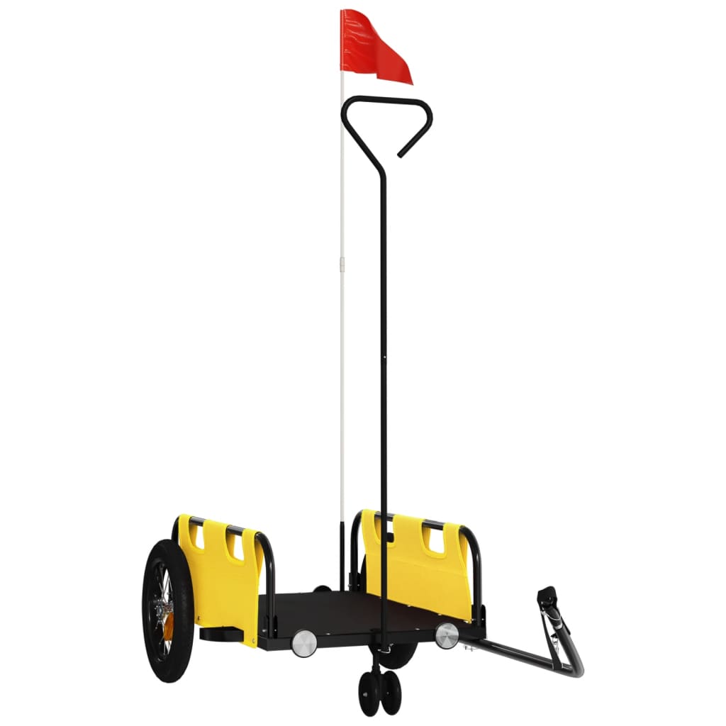 Bicycle Trailer Yellow Oxford Fabric and Iron