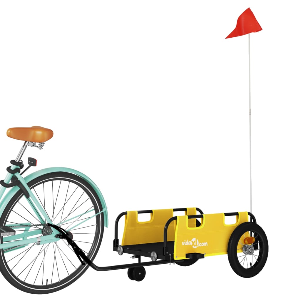 Bicycle Trailer Yellow Oxford Fabric and Iron