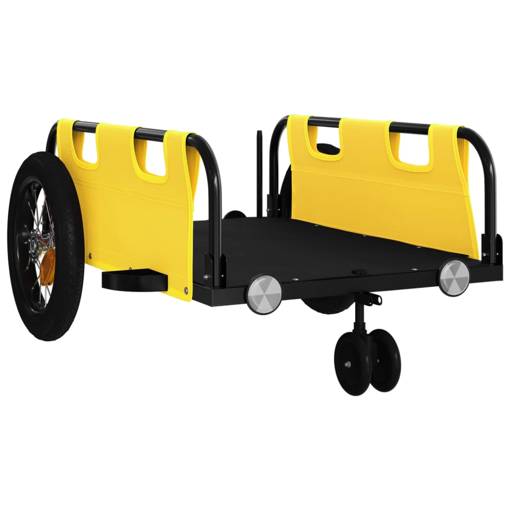 Bicycle Trailer Yellow Oxford Fabric and Iron