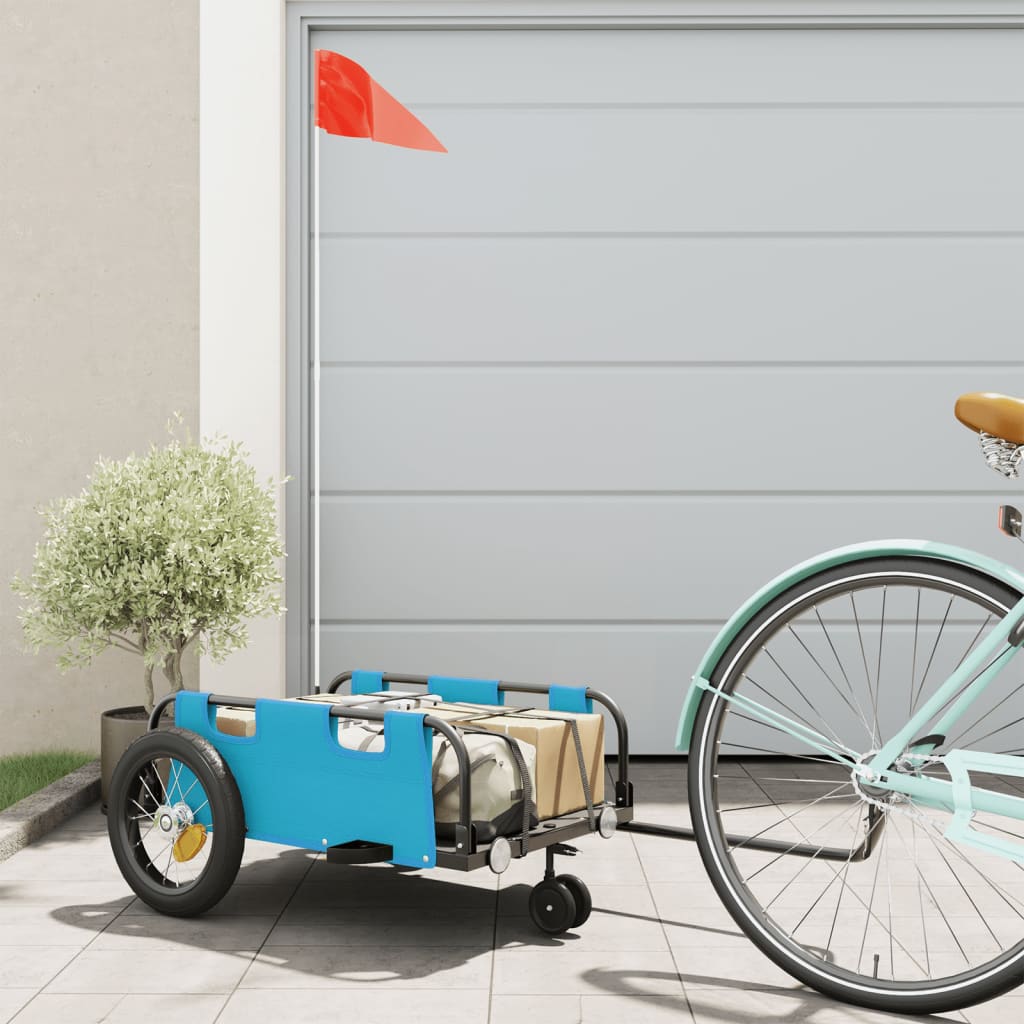Bicycle Trailer Blue Oxford Fabric and Iron