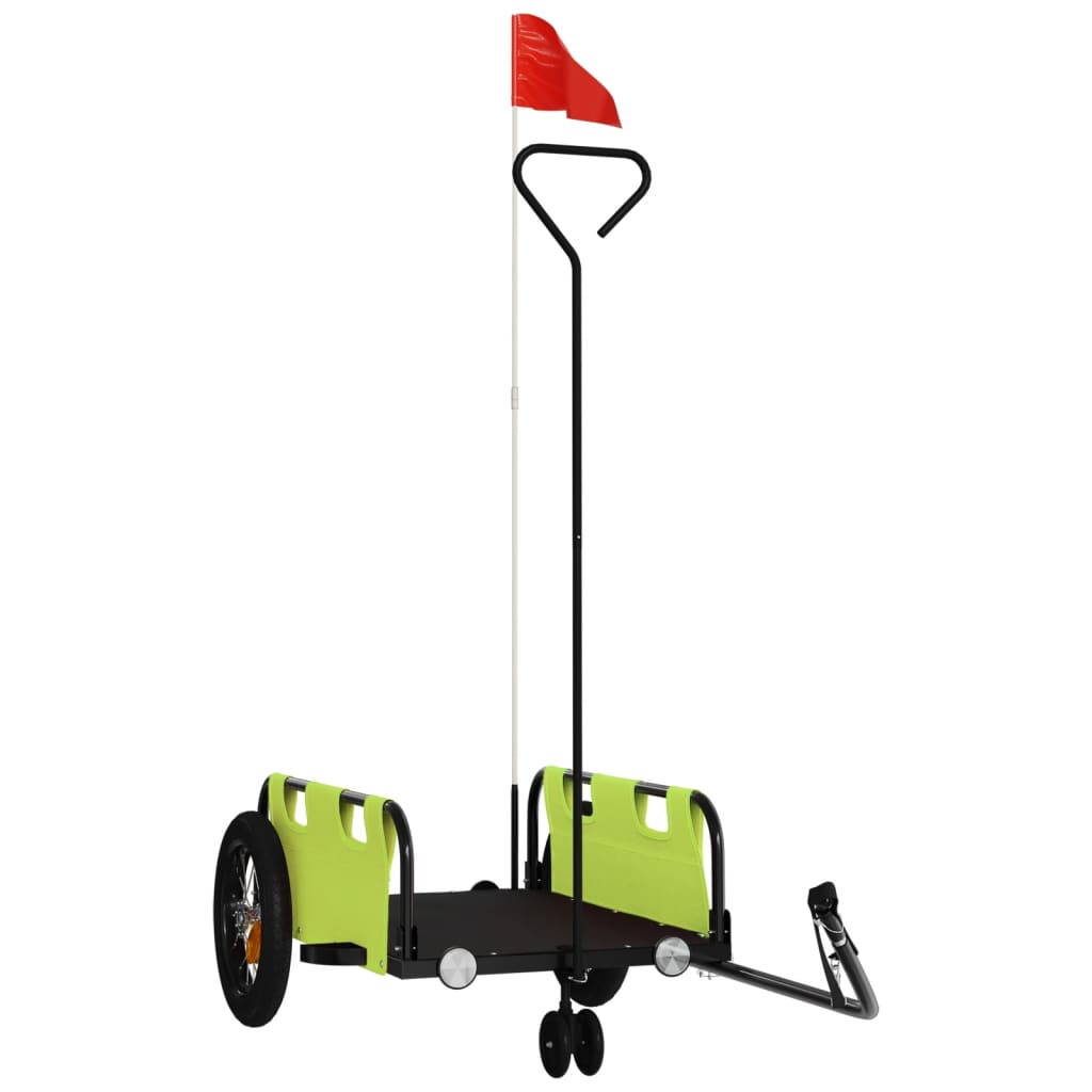 Bicycle Trailer Green Oxford Fabric and Iron