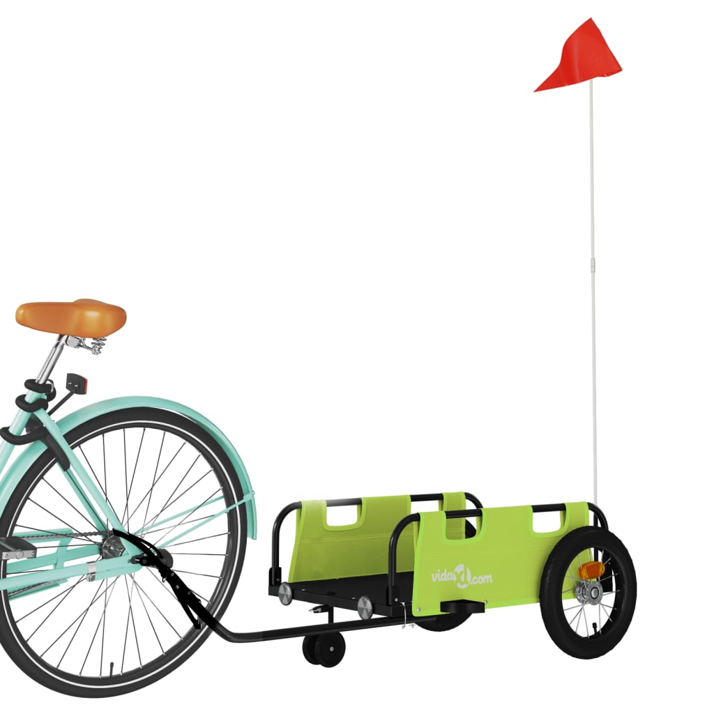 Bicycle Trailer Green Oxford Fabric and Iron