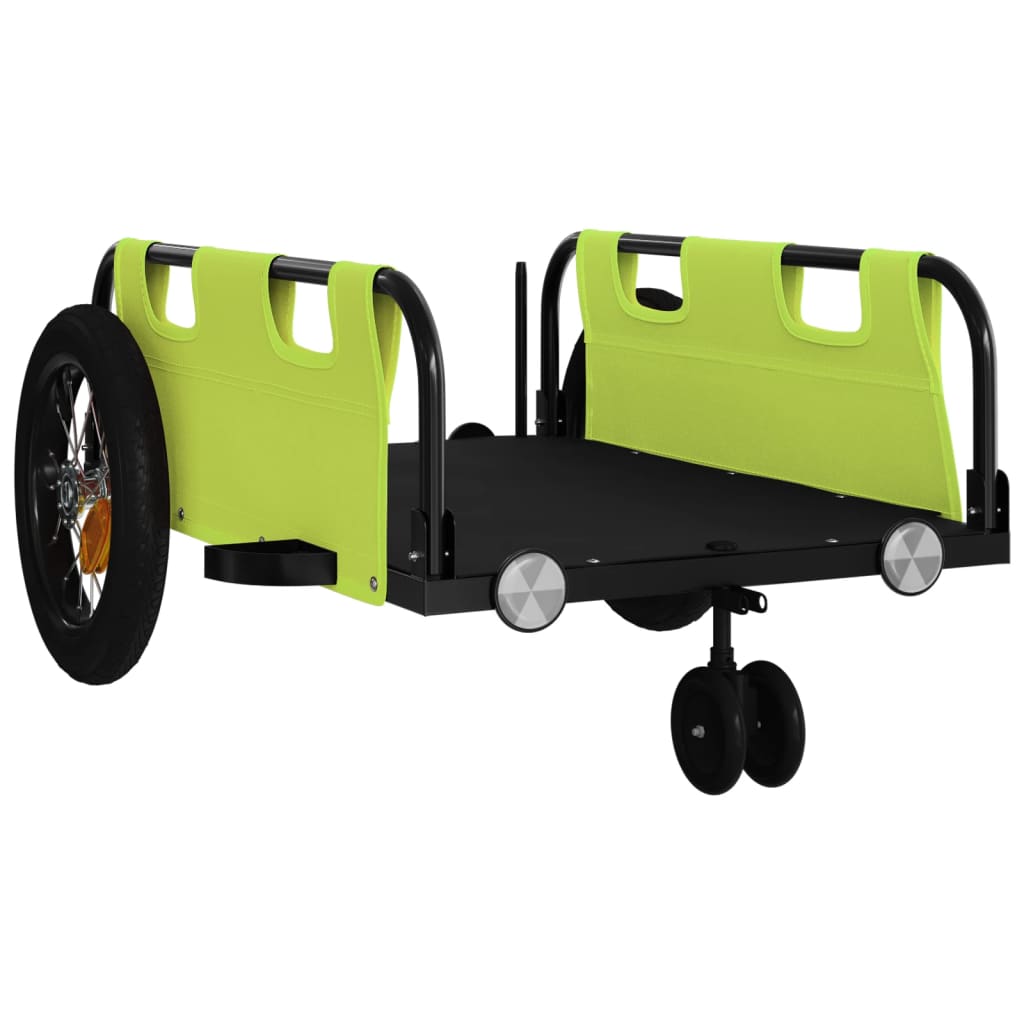 Bicycle Trailer Green Oxford Fabric and Iron