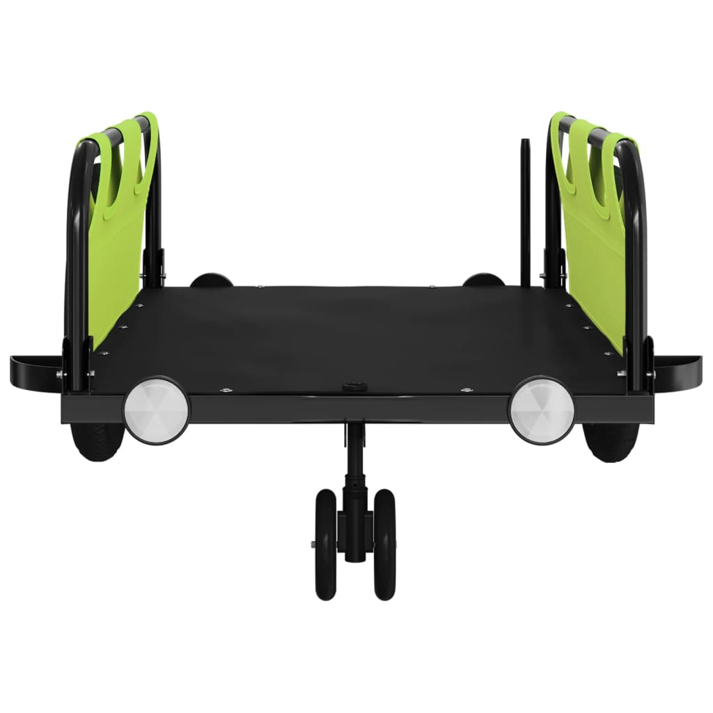 Bicycle Trailer Green Oxford Fabric and Iron