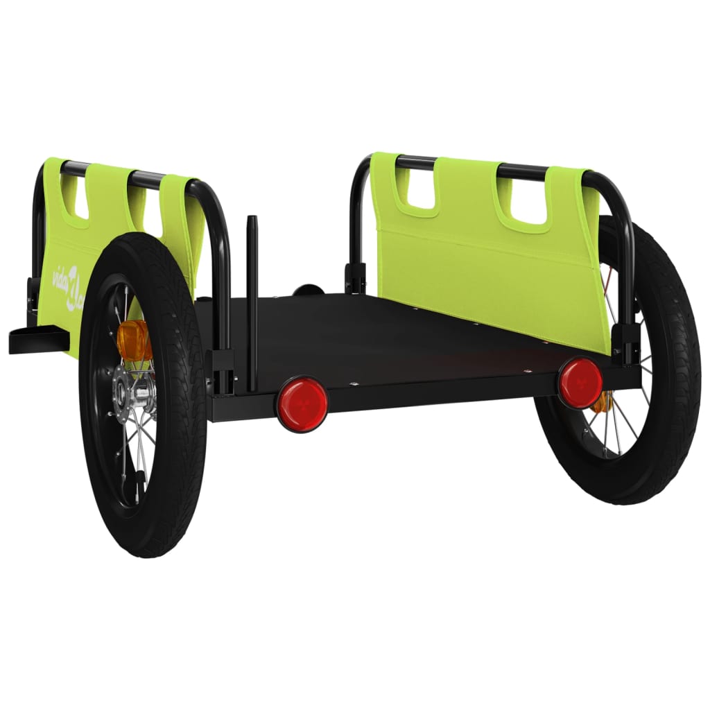 Bicycle Trailer Green Oxford Fabric and Iron