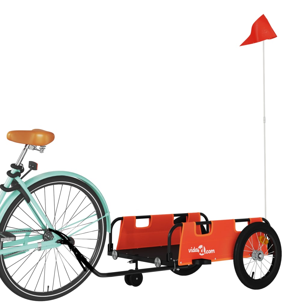 Bicycle Trailer Orange Oxford Fabric and Iron