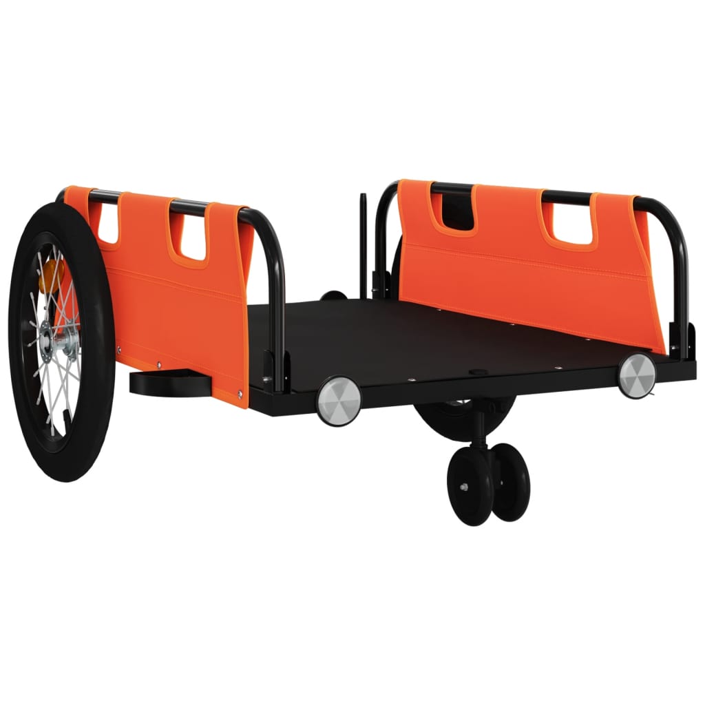 Bicycle Trailer Orange Oxford Fabric and Iron