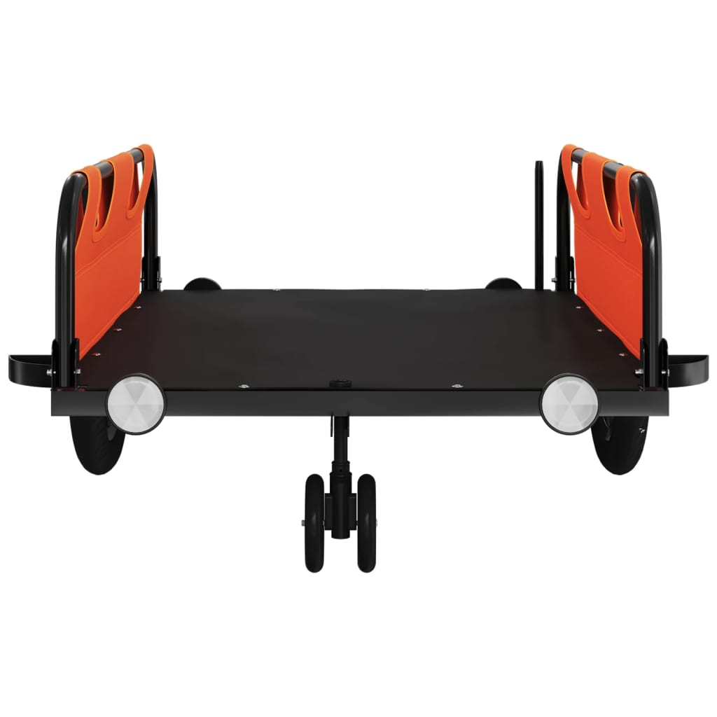 Bicycle Trailer Orange Oxford Fabric and Iron