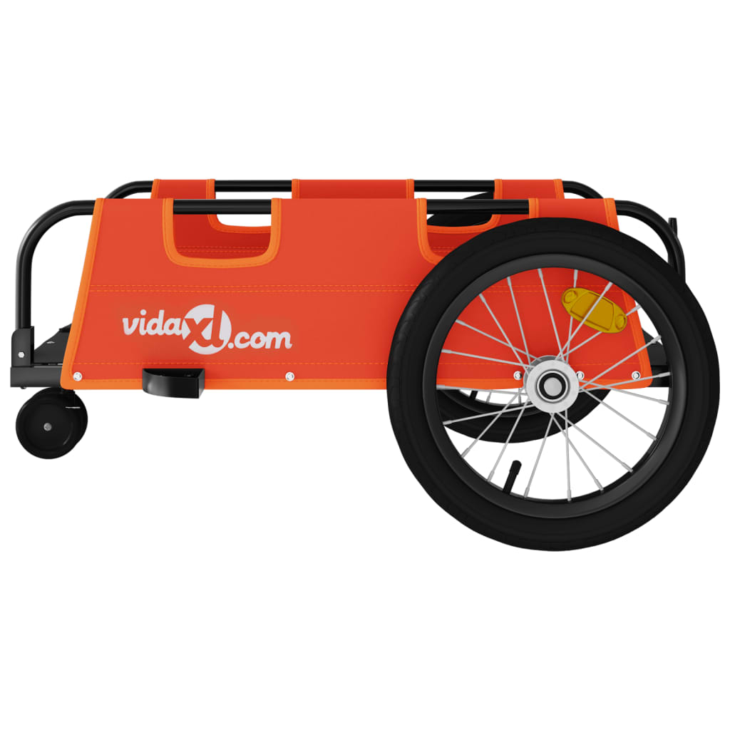 Bicycle Trailer Orange Oxford Fabric and Iron