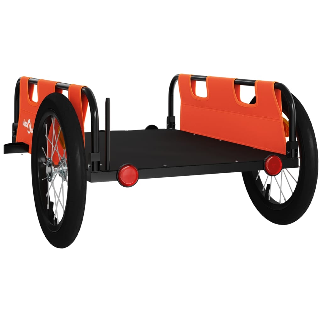 Bicycle Trailer Orange Oxford Fabric and Iron
