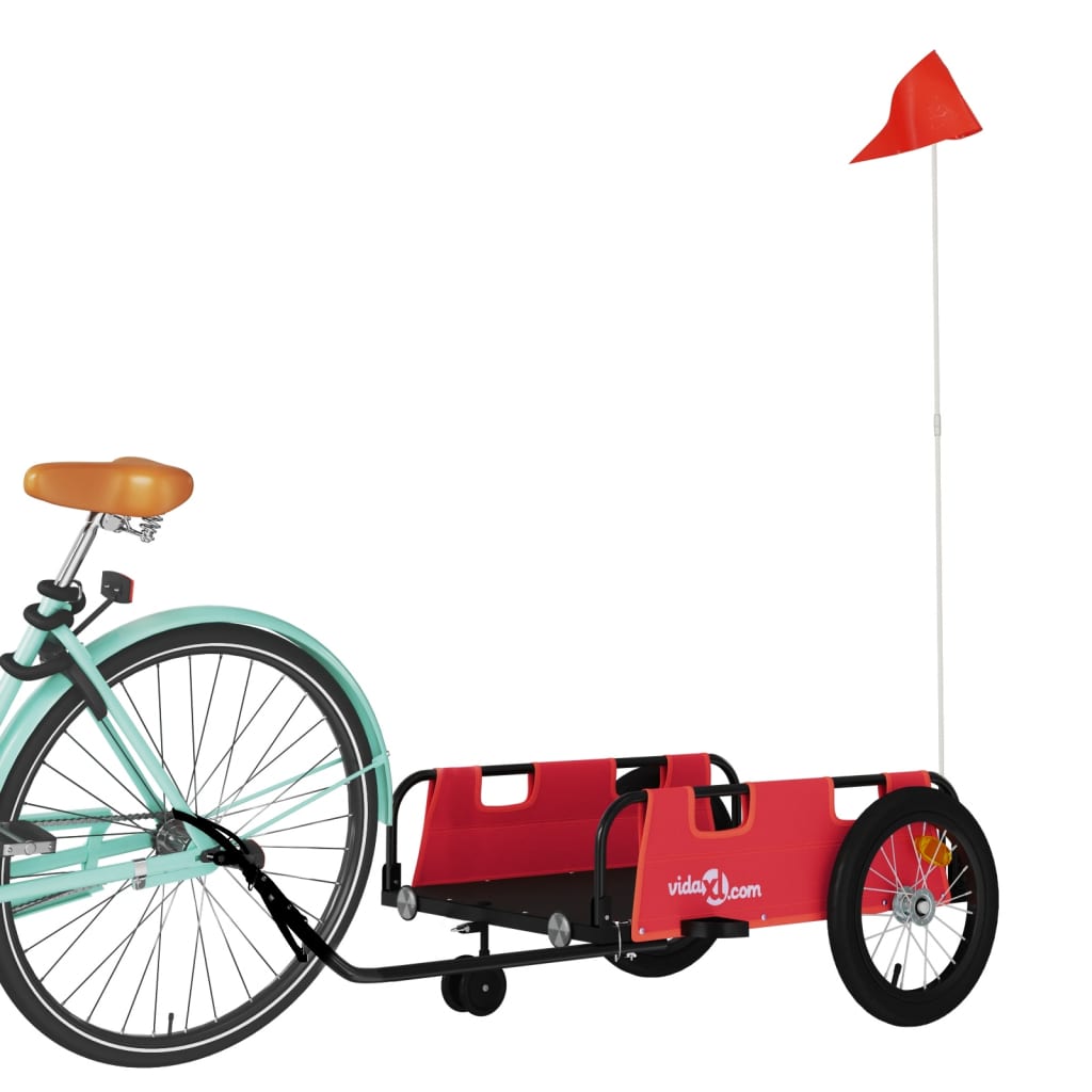 Bicycle Trailer Red Oxford Fabric and Iron