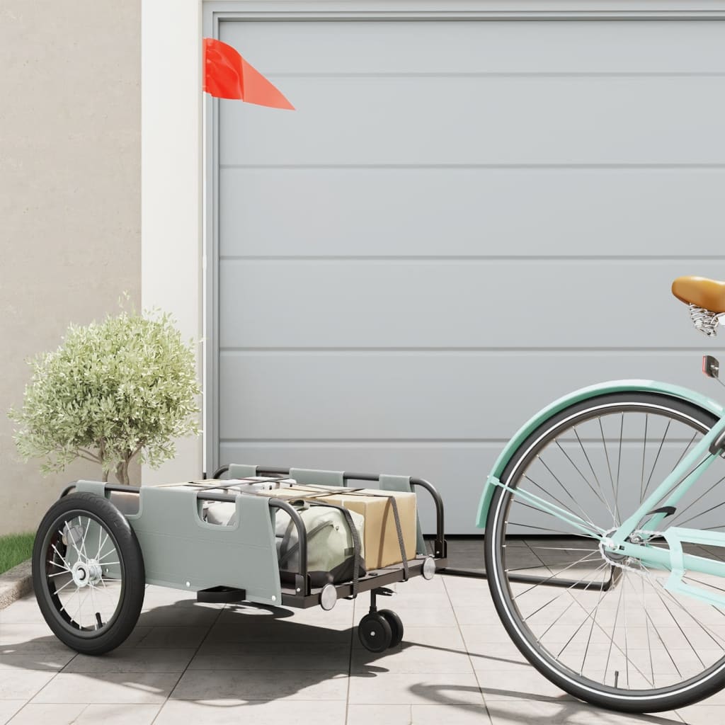 Bicycle Trailer Gray Oxford Fabric and Iron