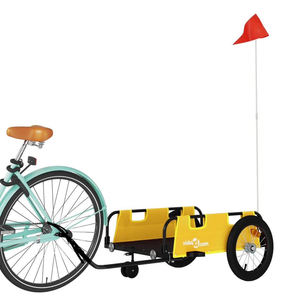 Bicycle Trailer Yellow Oxford Fabric and Iron