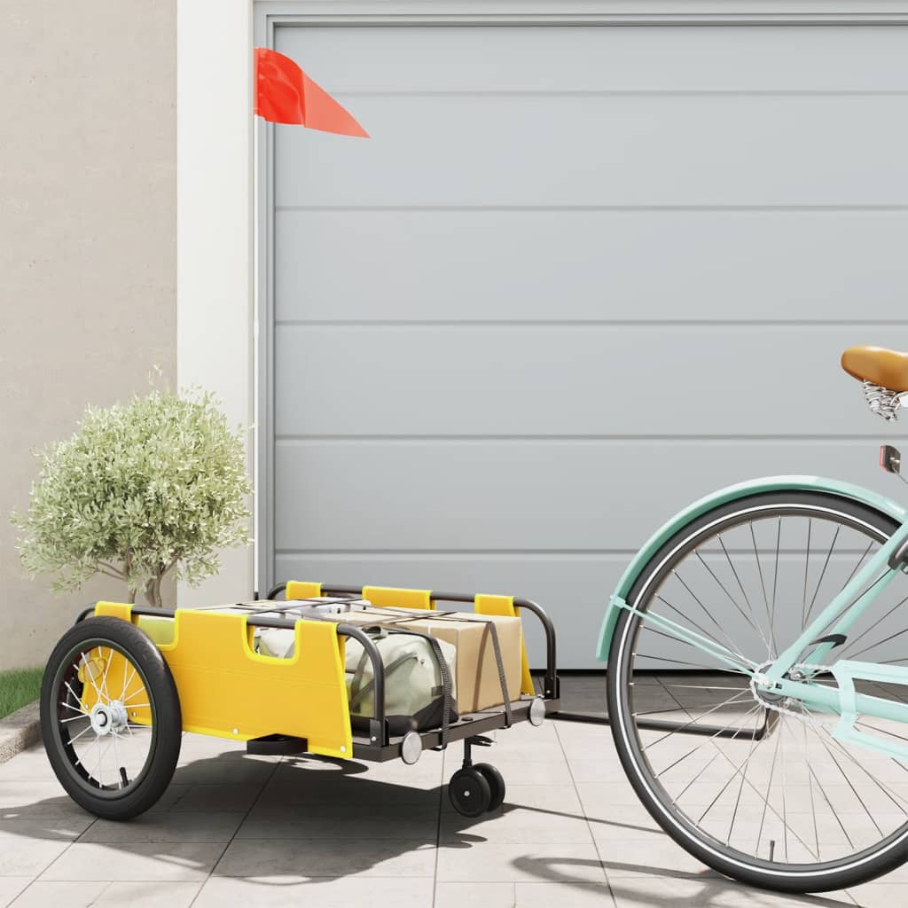Bicycle Trailer Yellow Oxford Fabric and Iron