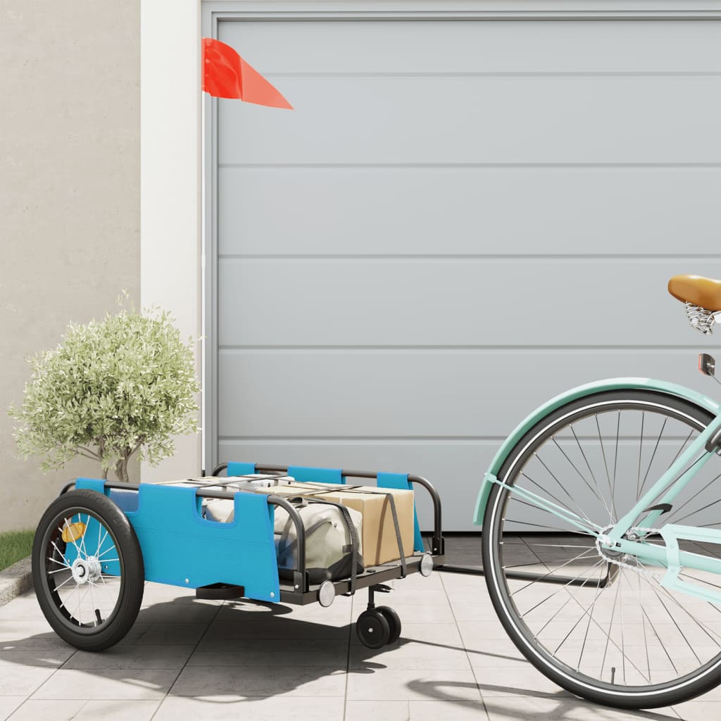 Bicycle Trailer Blue Oxford Fabric and Iron