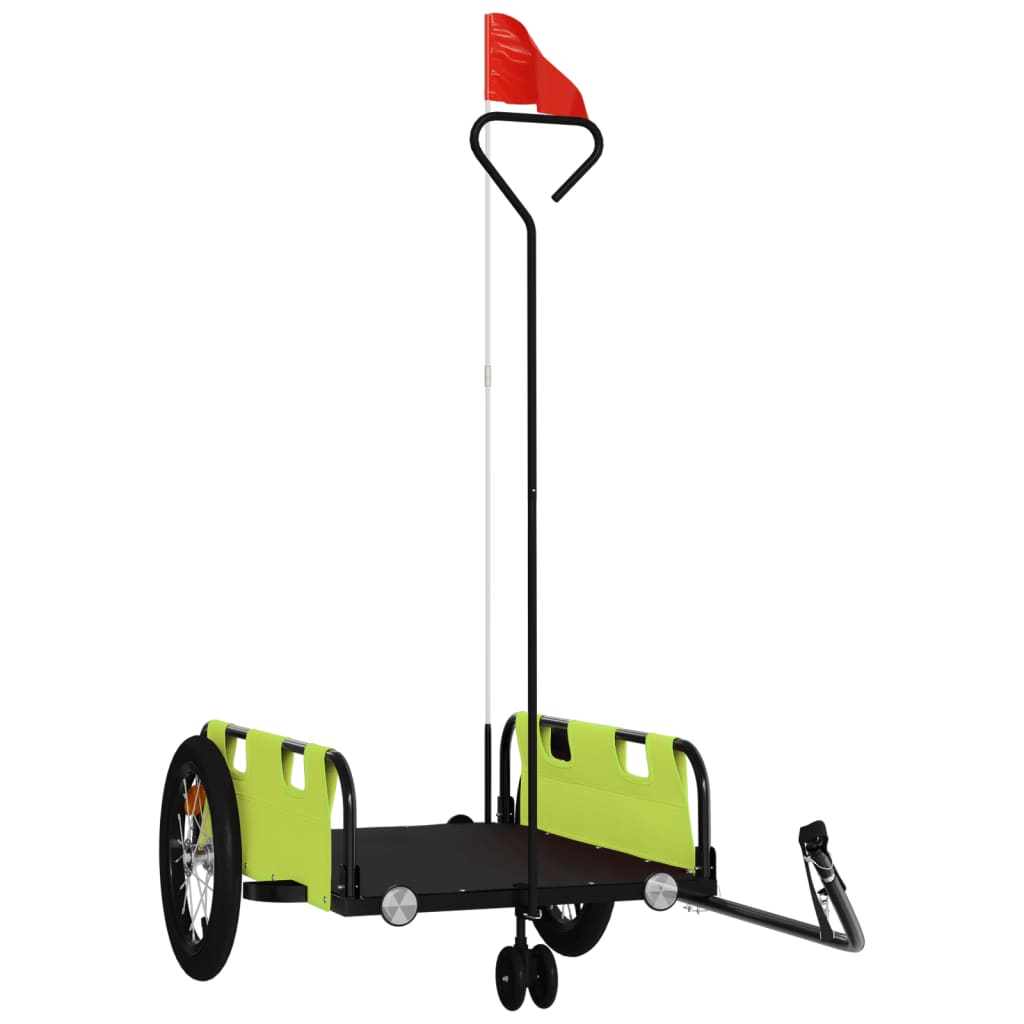 Bicycle Trailer Green Oxford Fabric and Iron