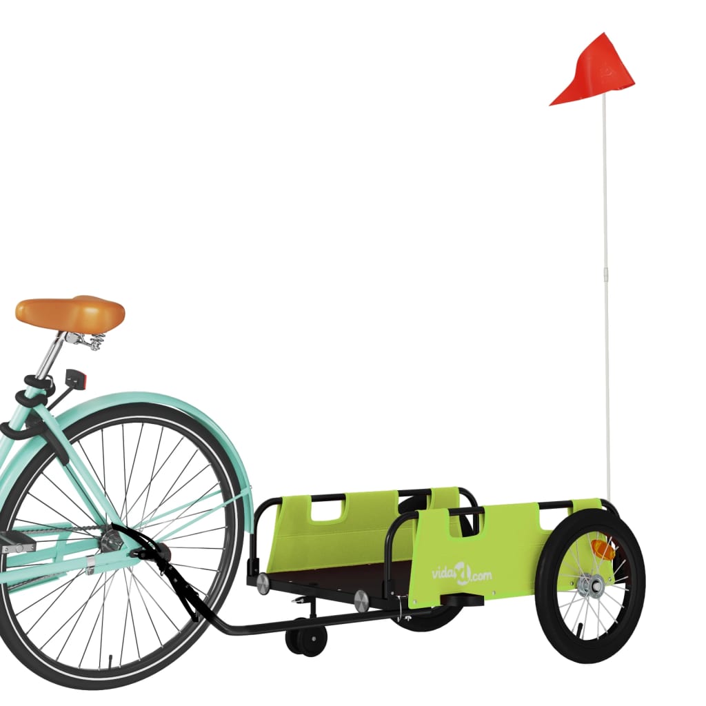 Bicycle Trailer Green Oxford Fabric and Iron