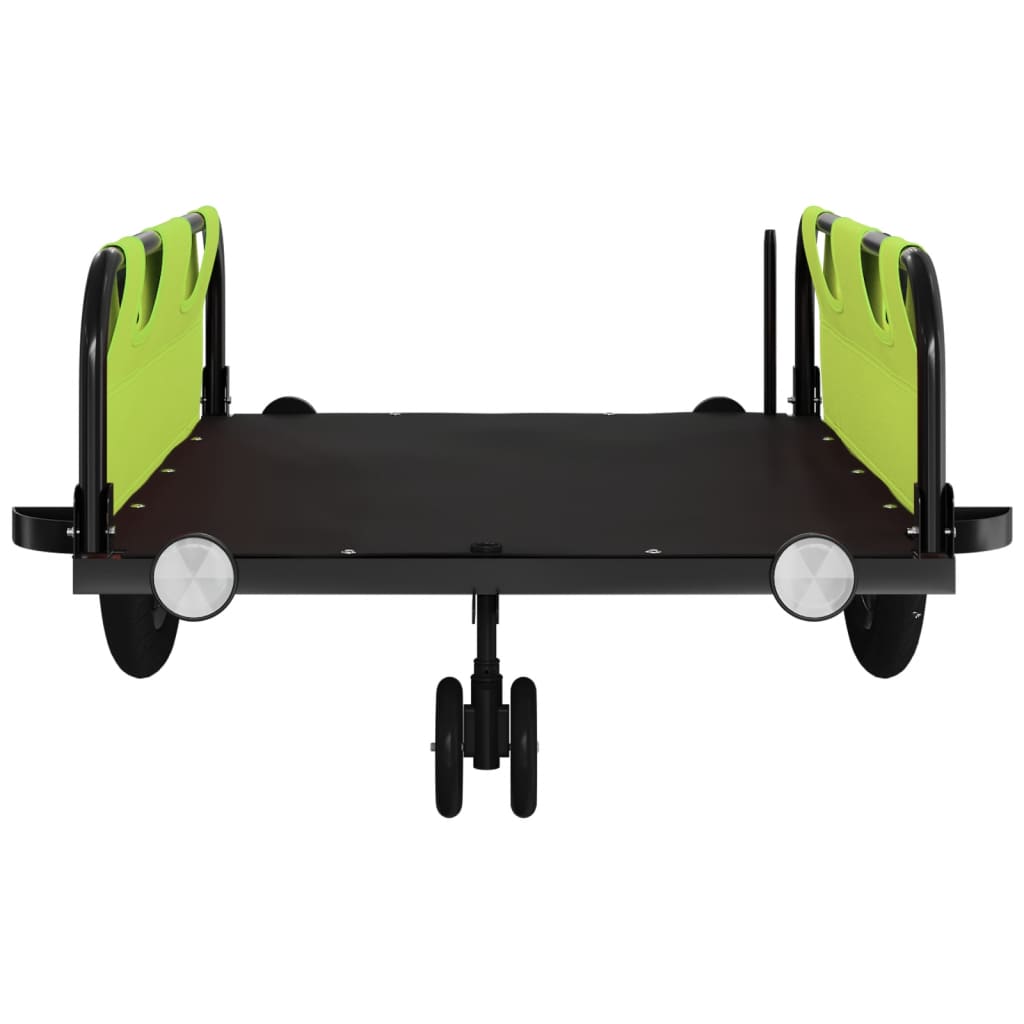 Bicycle Trailer Green Oxford Fabric and Iron