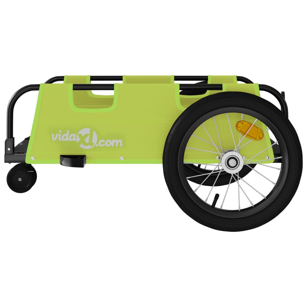 Bicycle Trailer Green Oxford Fabric and Iron