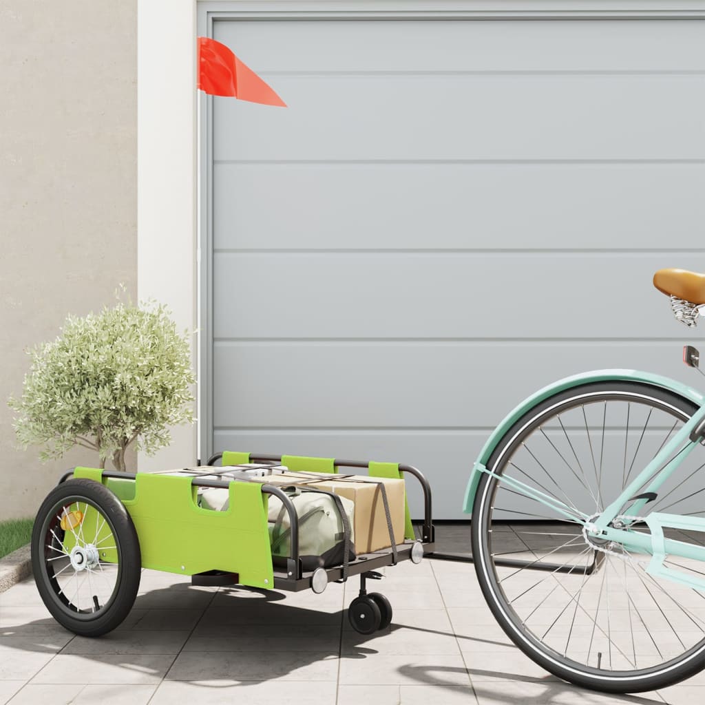 Bicycle Trailer Green Oxford Fabric and Iron