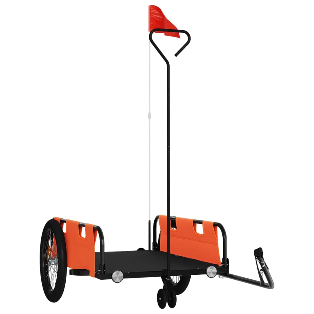 Bicycle Trailer Orange and Black Oxford Fabric & Iron