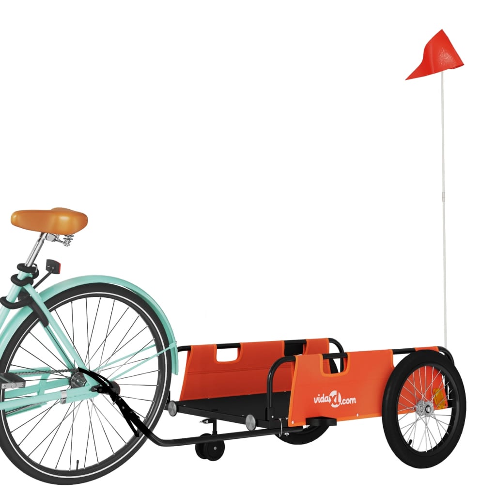 Bicycle Trailer Orange and Black Oxford Fabric & Iron