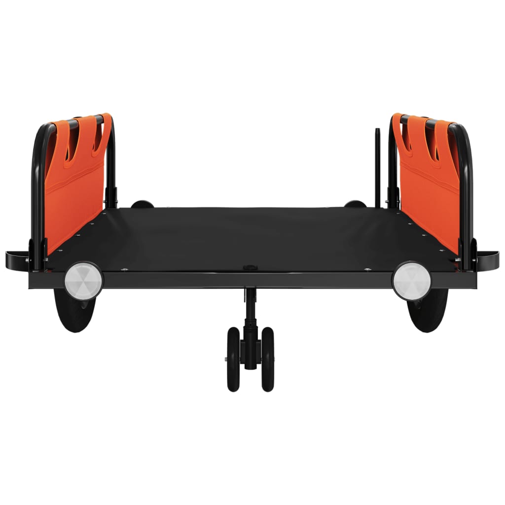 Bicycle Trailer Orange and Black Oxford Fabric & Iron