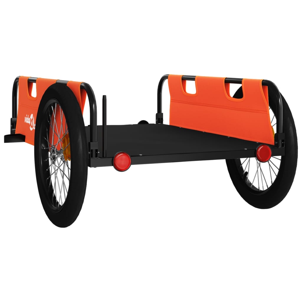 Bicycle Trailer Orange and Black Oxford Fabric & Iron