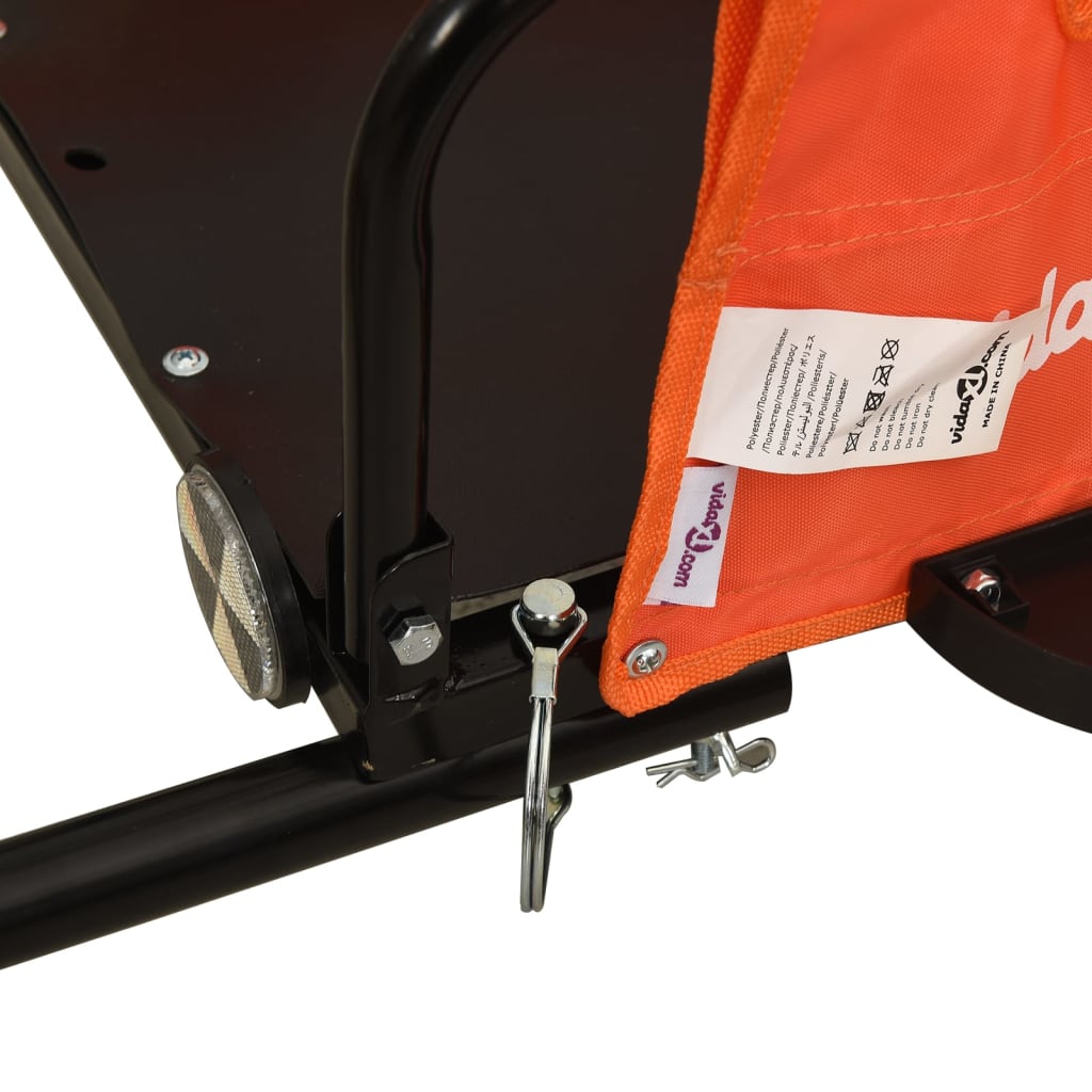 Bicycle Trailer Orange and Black Oxford Fabric & Iron