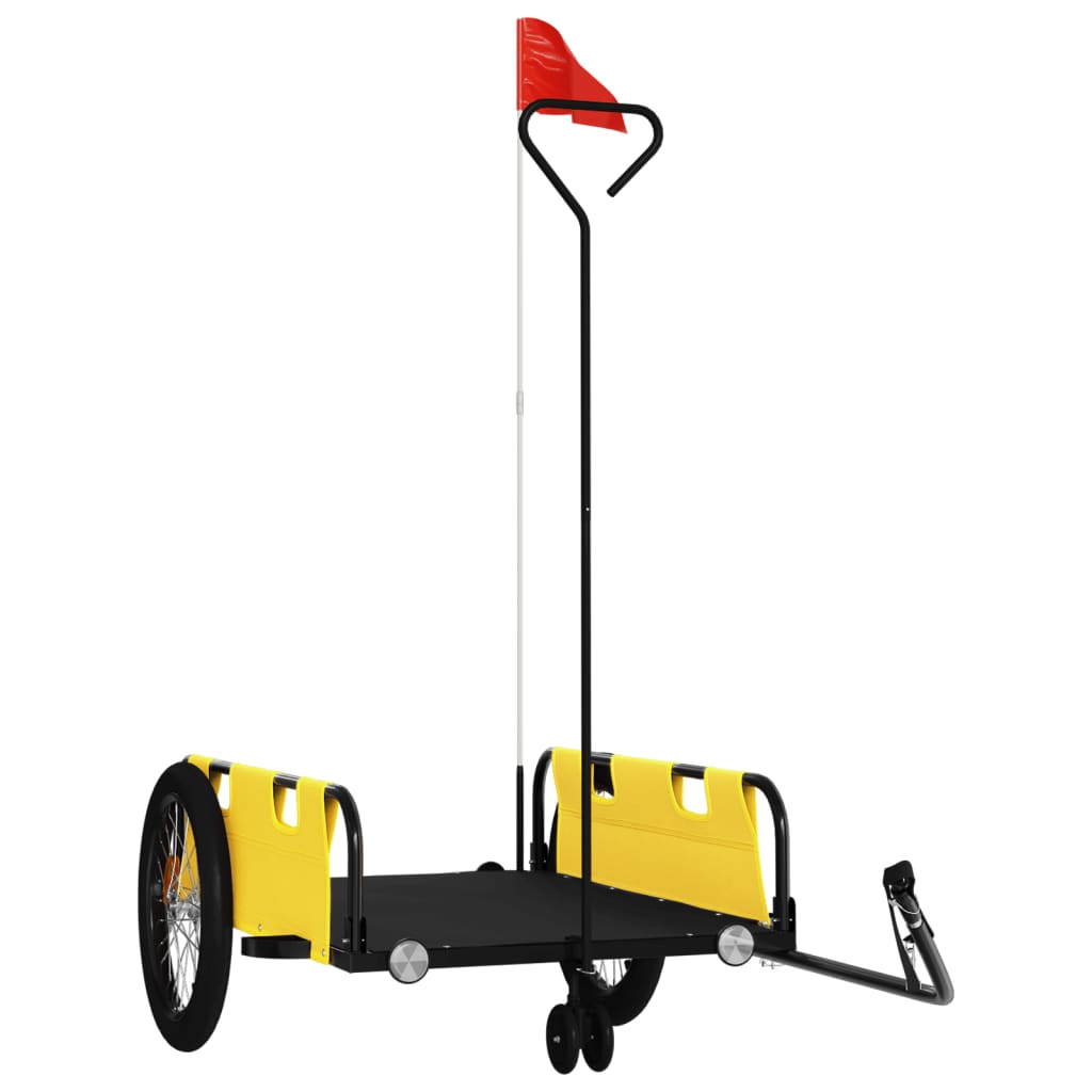 Bicycle Trailer Yellow and Black Oxford Fabric & Iron