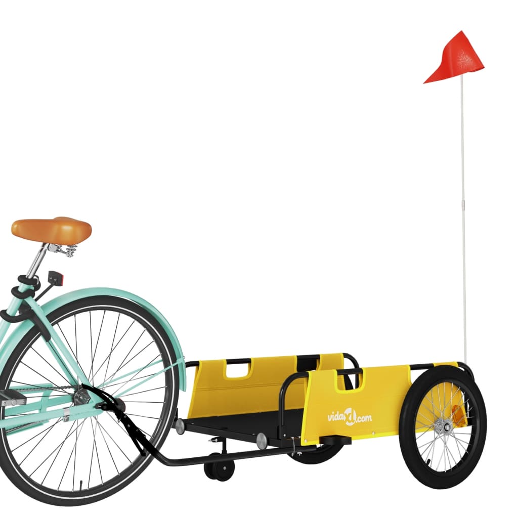 Bicycle Trailer Yellow and Black Oxford Fabric & Iron