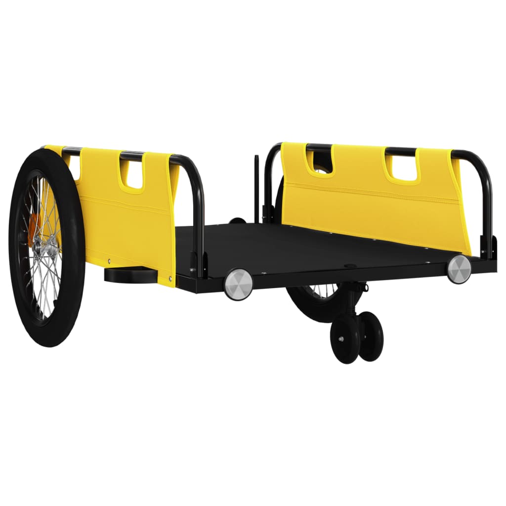 Bicycle Trailer Yellow and Black Oxford Fabric & Iron
