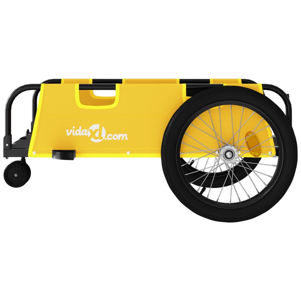 Bicycle Trailer Yellow and Black Oxford Fabric & Iron