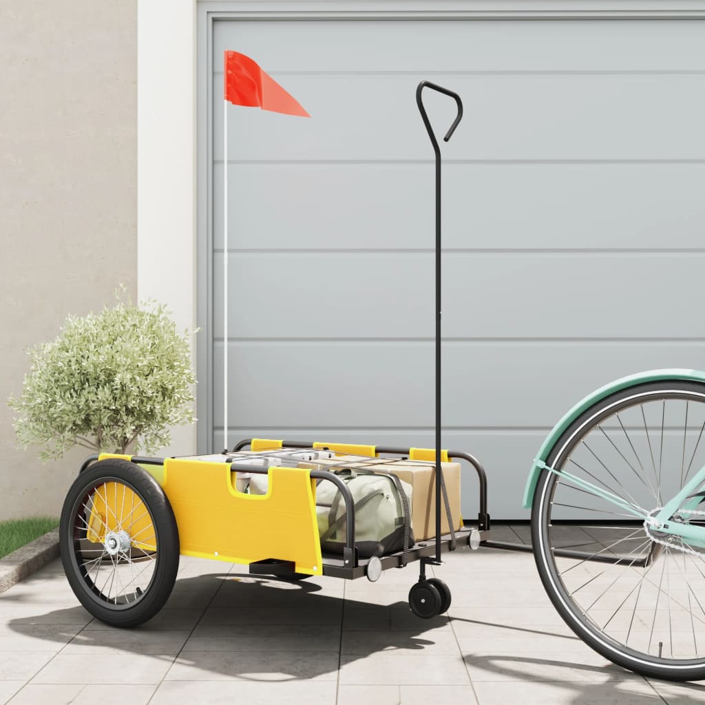 Bicycle Trailer Yellow and Black Oxford Fabric & Iron