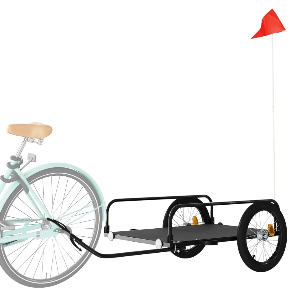 Bicycle Trailer Black 135x70x37 cm Iron