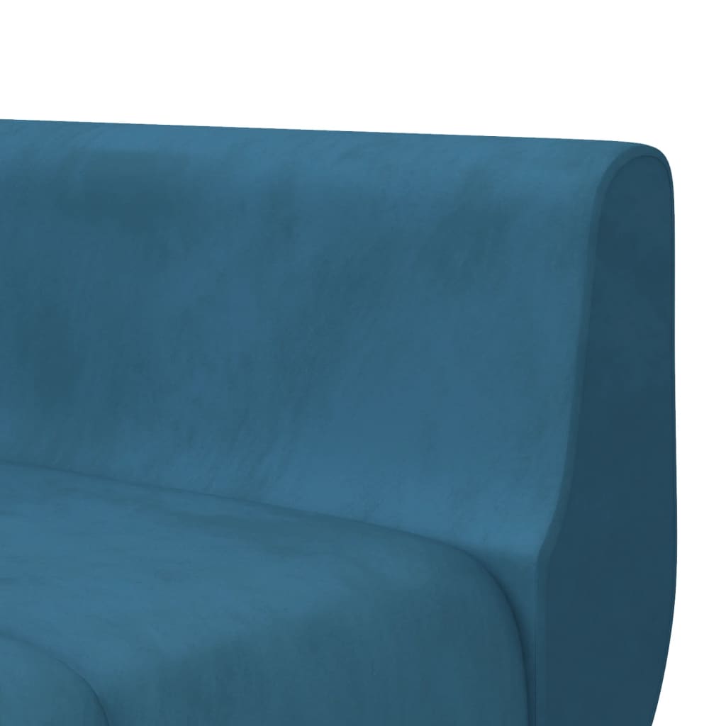 L-shaped sofa bed blue 275x140x70 cm velvet