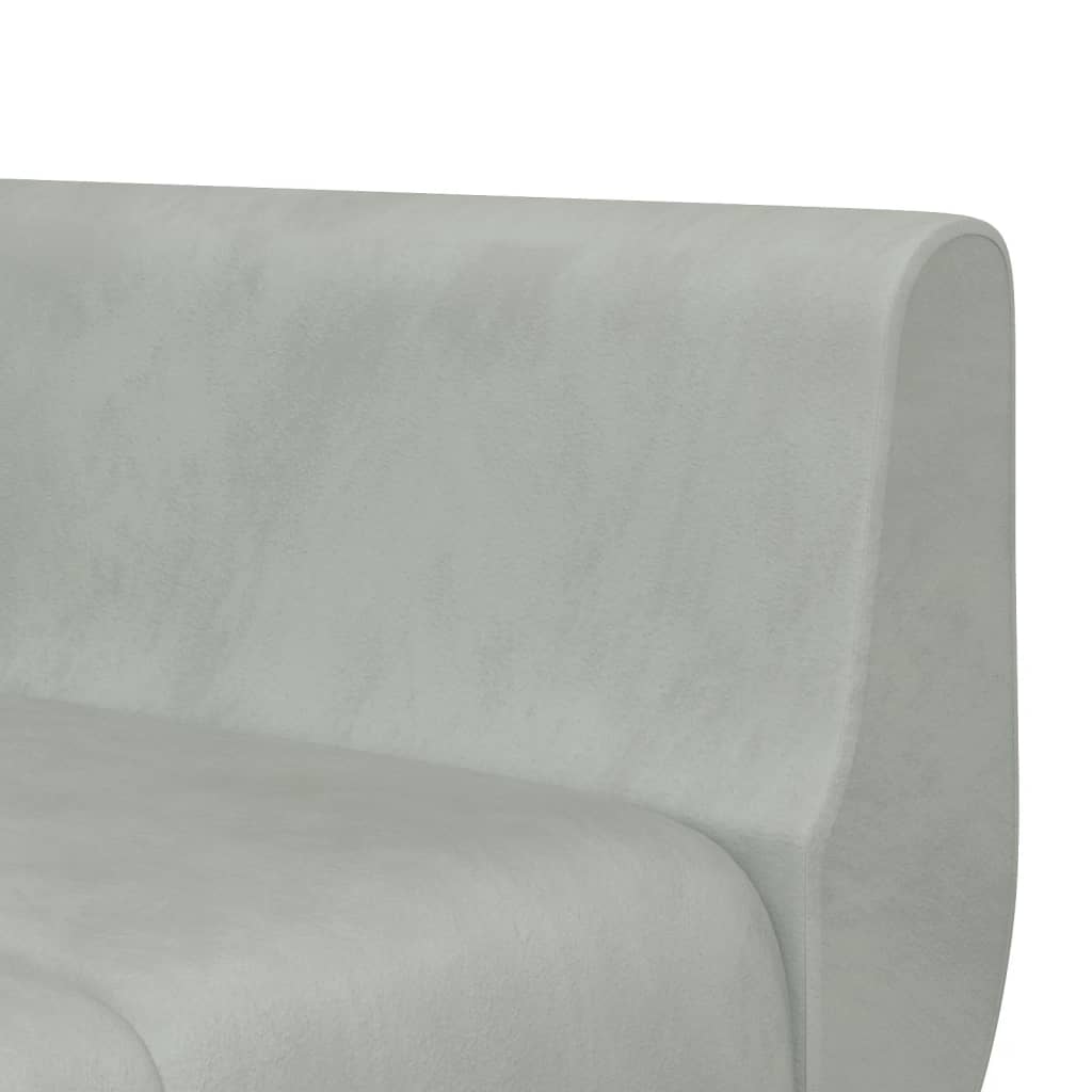 L-shaped sofa bed light grey 275x140x70 cm velvet