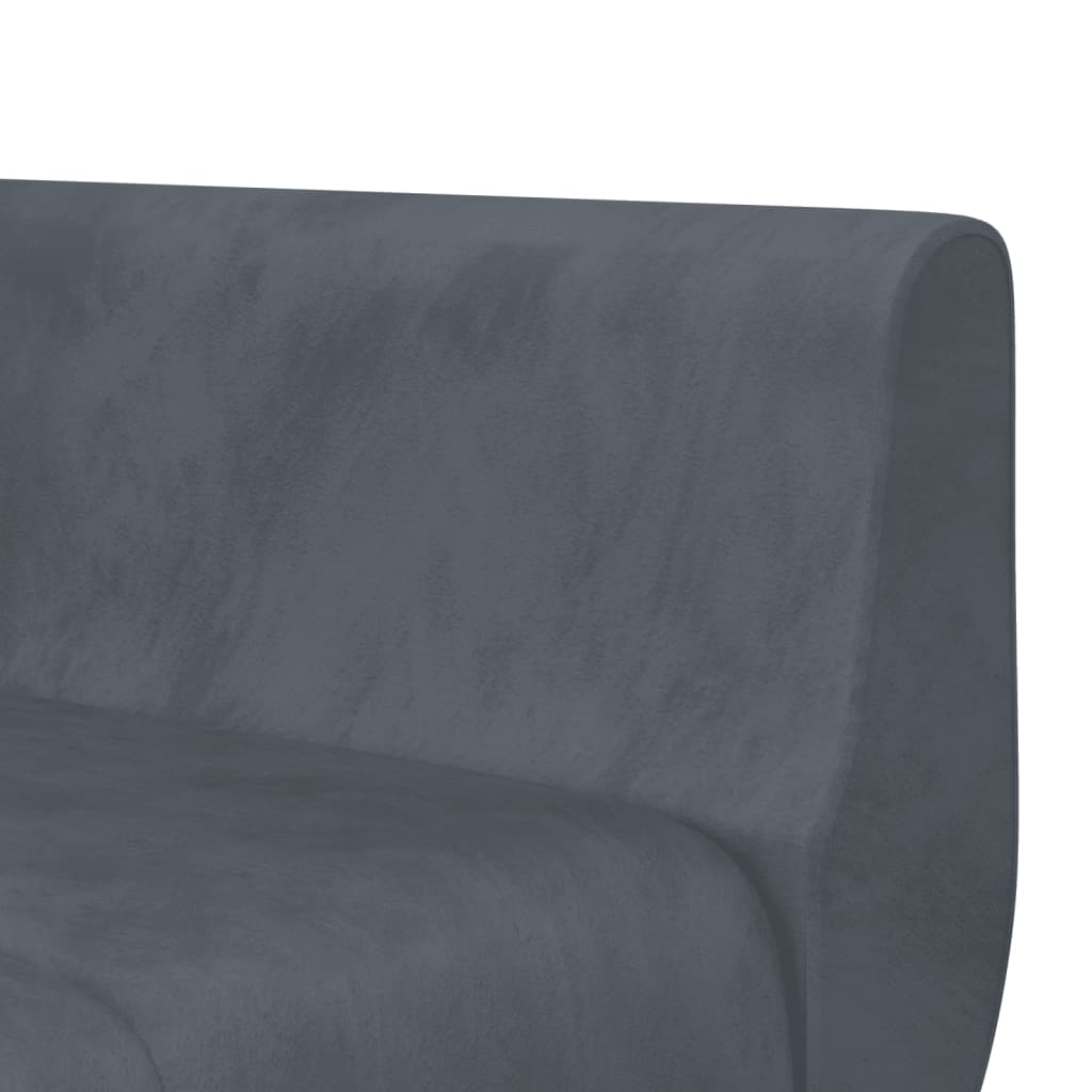 L-shaped sofa bed dark grey 275x140x70 cm velvet