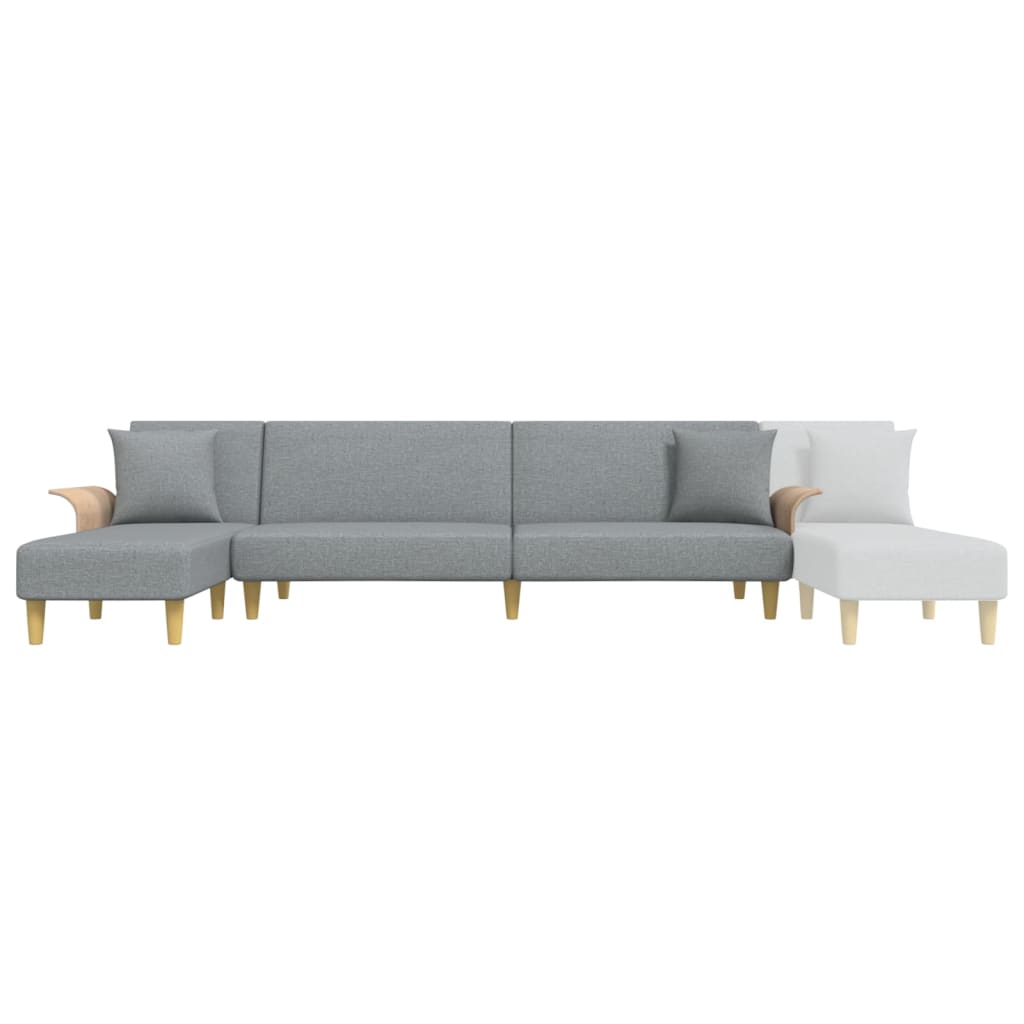 L-shaped sofa bed light grey 279x140x70 cm fabric