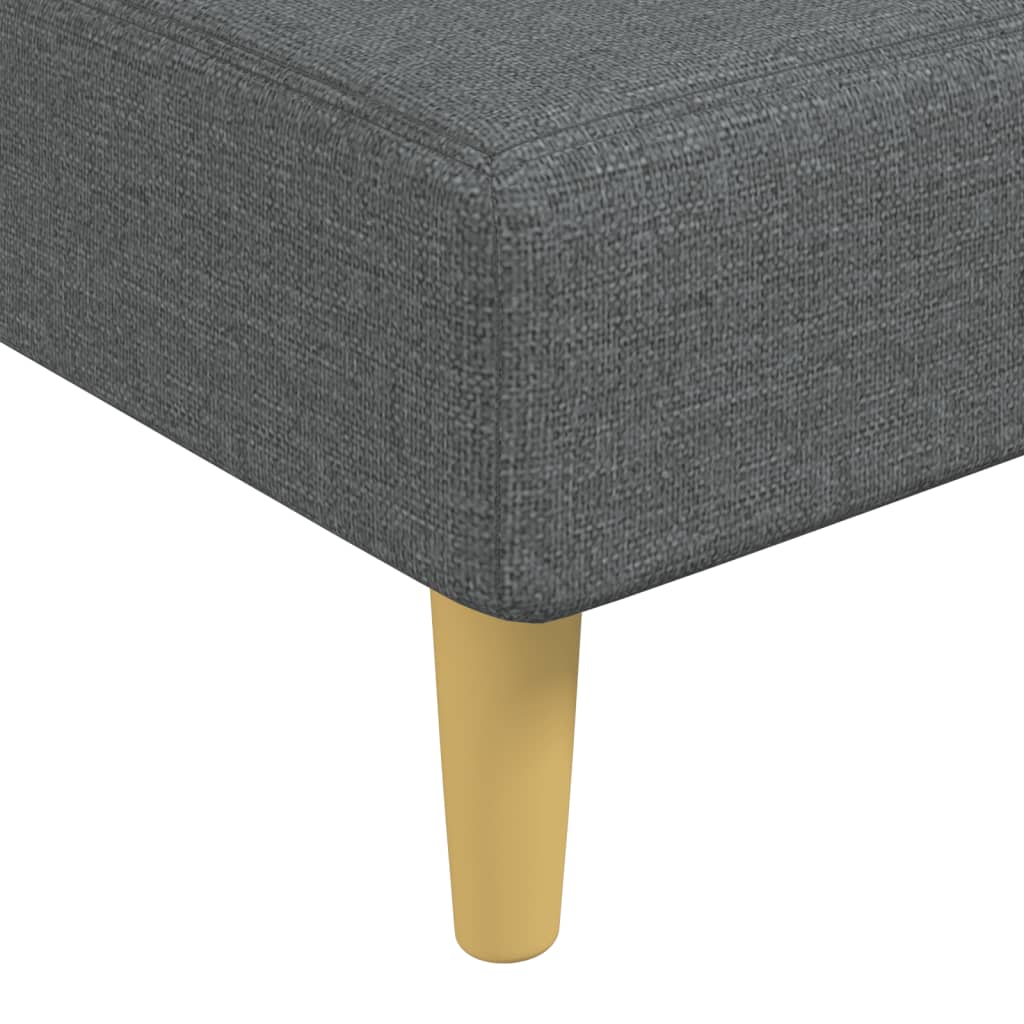 L-shaped sofa bed in dark grey 279x140x70 cm fabric