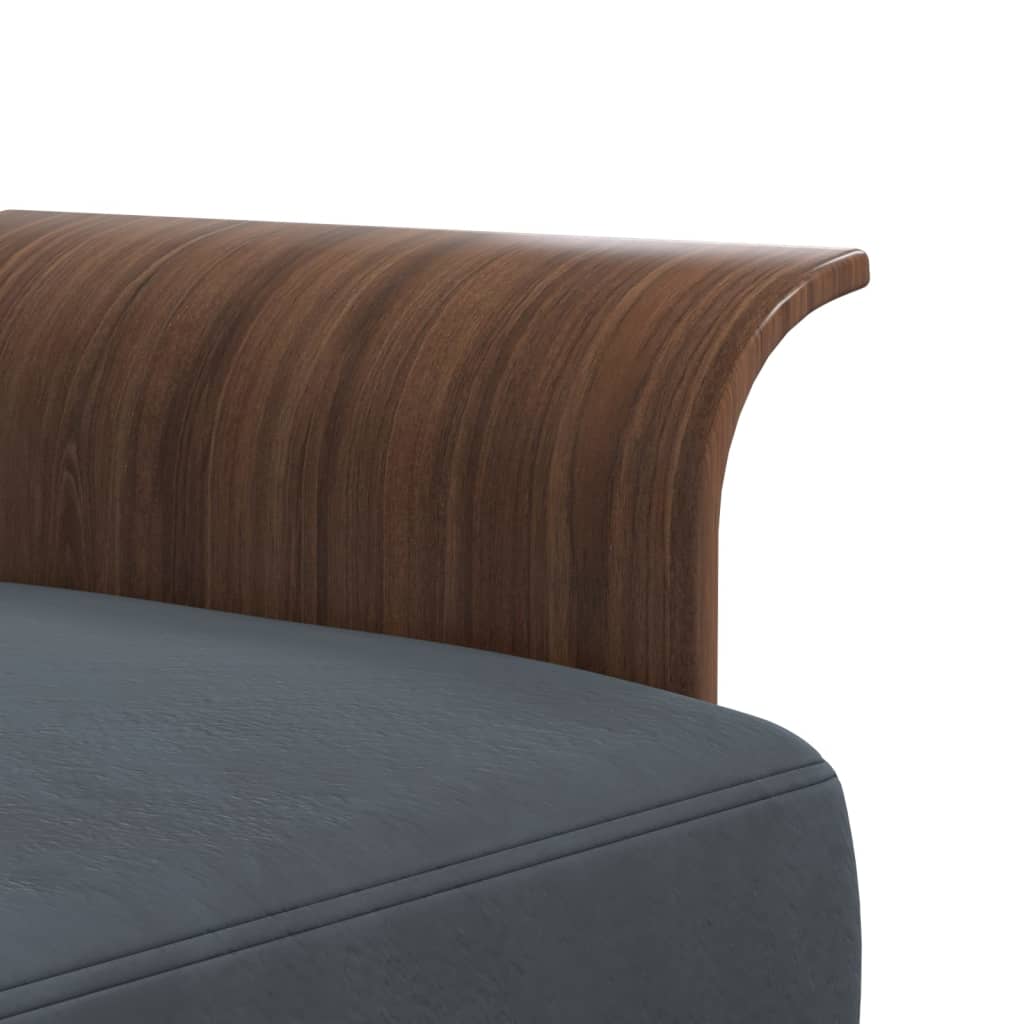 L-shaped sofa bed dark grey 279x140x70 cm velvet