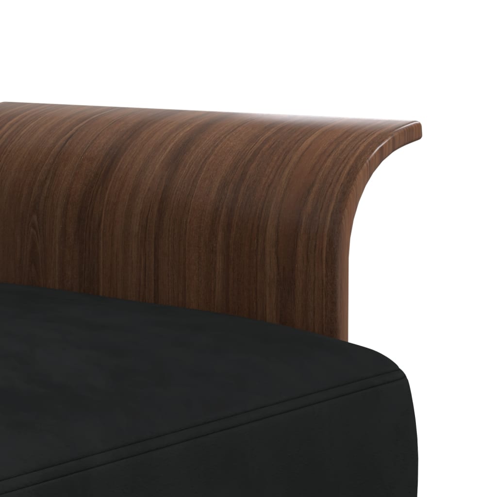 L-shaped sofa bed black 279x140x70 cm velvet